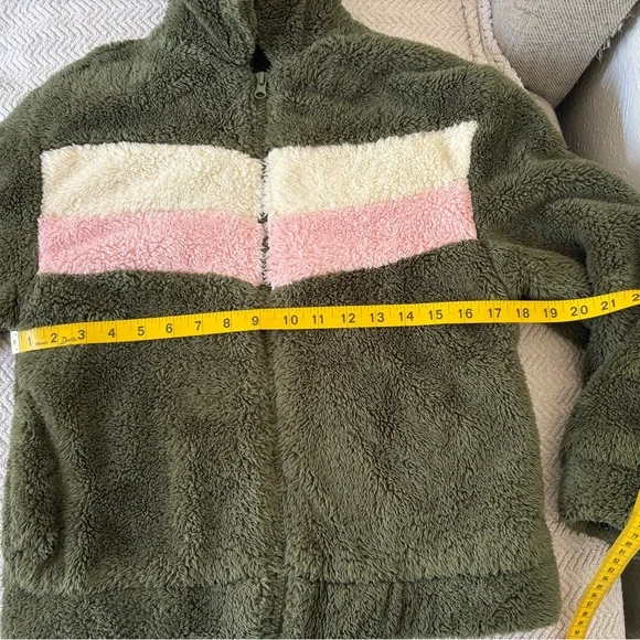 Wonder Nation Kids Sherpa Jacket - Green and Pink - Picture 4 of 7